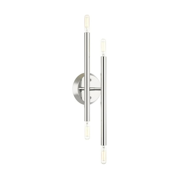 46771-05 Livex Lighting Soho - 4 Light ADA Wall Sconce In Modern Style-17 Inches Tall and 5.13 Inches Wide-Polished Chrome Finish