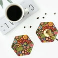 thumbnail image 5 of Balery 6 Pcs Hippie Peace Loveleather Coasters Set, Drink Table Cup Coasters For Living Room Kitchen Coffee Decor, 5 of 9