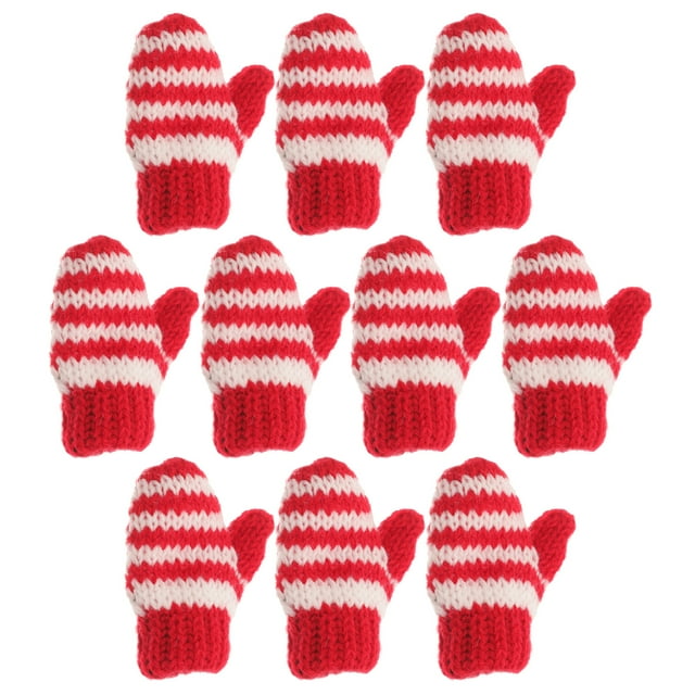 GOOHOCHY 10 miniguantes para tejer, material de bricolaje, decoración para fiestas navideñas.