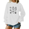 thumbnail image 4 of Xuyuer Valentine's Day Heart Print - Women's Loose Round Neck Long Sleeve Top for Casual Lover Themed Outfits, Cozy Seasonal Wear, Couple Matching Style & Romantic Gift Holiday Apparell, 4 of 5