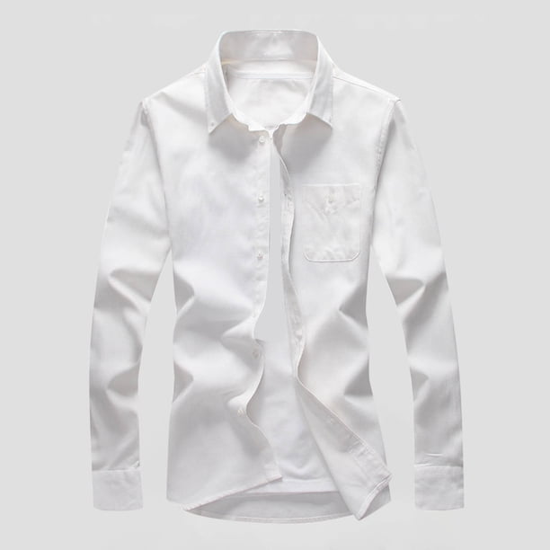 pstuiky Camisas de manga corta para hombre, Camiseta informal de manga corta con botones y solapa de color liso para hombre camisas casuales para hombre l