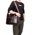 thumbnail image 2 of BAGZY Laptop Briefcase 15.6 inches Mens Genuine Leather Shoulder Bag Messenger Handbag Crossbody Business Computer Case Satchel School Rucksack Laptop Bag for Office Work Travel College, 2 of 7