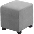 thumbnail image 1 of Ottoman Cover Square Folding Storage Ottoman Slipcovers Jacquard Stretch Cube Footrest Foot Stool Covers Protector with Elastic Band (Medium,Light Gray), 1 of 7