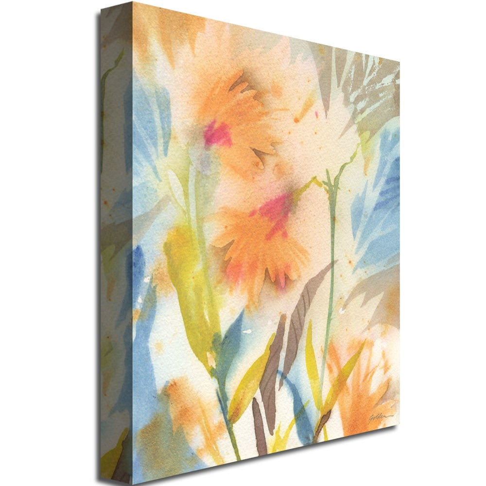 Trademark Art "Tropical Orange Flowers" Canvas Wall Art by Philippe Shelia Golden