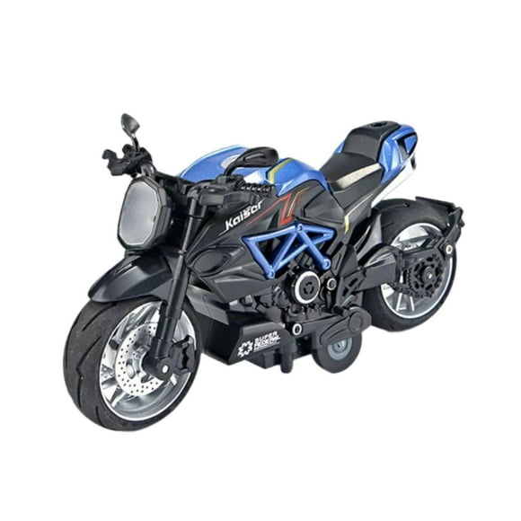 Juguete de motocicleta para niños, modelo de motocicleta, colección, simulación de juguete de motocicleta resistente de aleación para adolescentes, , azul