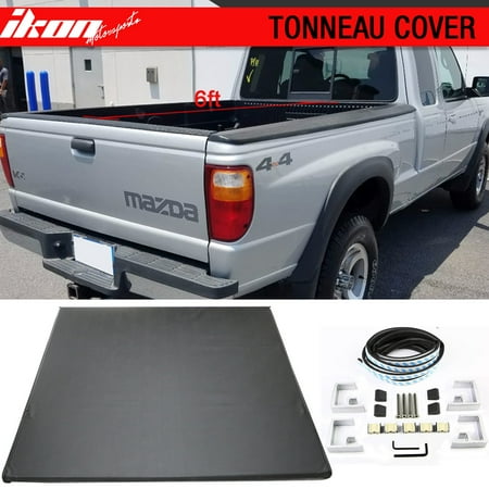 Bed Pickup Cover - Fits 82-11 Ford Ranger 94-01 Mazda Pickup 6ft 72in Bed Tri-Fold Tonneau Cover