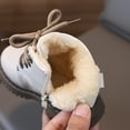 thumbnail image 4 of Quealent Baby Work Boots Autumn Fashion Leather Lace-Up Boots Soft Flat Ankle Snow Boots Beige for Size 6, 4 of 8