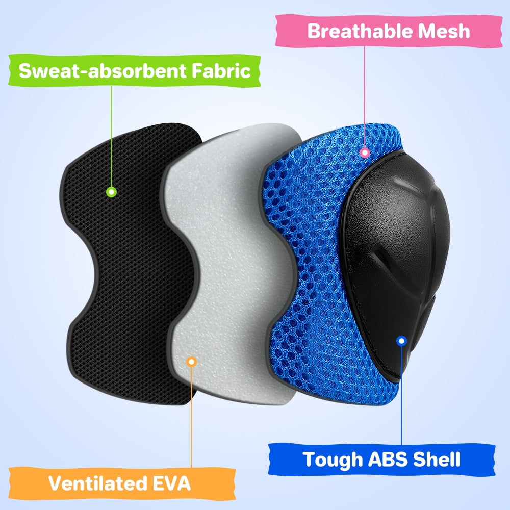 Kids Bike Helmet & Protective Gear Set for Toddlers Age 3-8, Adjustable for Cycling & Skateboarding - Blue