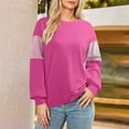 thumbnail image 2 of HAiming Womens Casual Oversized Sweatshirt Long Sleeve Crew Neck Color Block Pullover Tops Side Slit Trendy Clothes, 2 of 6