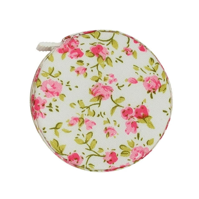 MasteelfCA 1.5m Fabric Wrap Tape Measure Retractable Ruler Portable Tapeline Sewing Tool (Small Flower)