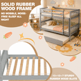 thumbnail image 6 of SESSLIFE Twin Over Twin Bunk Bed with Trundle, Convertible Wood Bunk Bed Frame with Ladder & Safety Guardrail, Separates into 2 Twin Beds, Space-Saving for Kids Bedroom, Guest Room, Gray, 6 of 8
