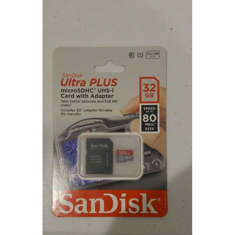 SanDisk Ultra 32GB UHS-I/Class 10 Micro SDHC Memory Card With Adapter -  SDSDQUAN-032G-G4A