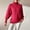 Red, variant on Itsame Women Knitted Sweater High Neck Pullover Sweatershirt Long Sleeves Solid Color Relaxed Sweatshirts Black Size M