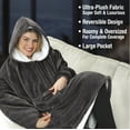 thumbnail image 7 of Huggle Blanket Hoodie, Ultra Plush Blanket, Wearable Blanket for Men and Women, One Size, Grey, 7 of 7