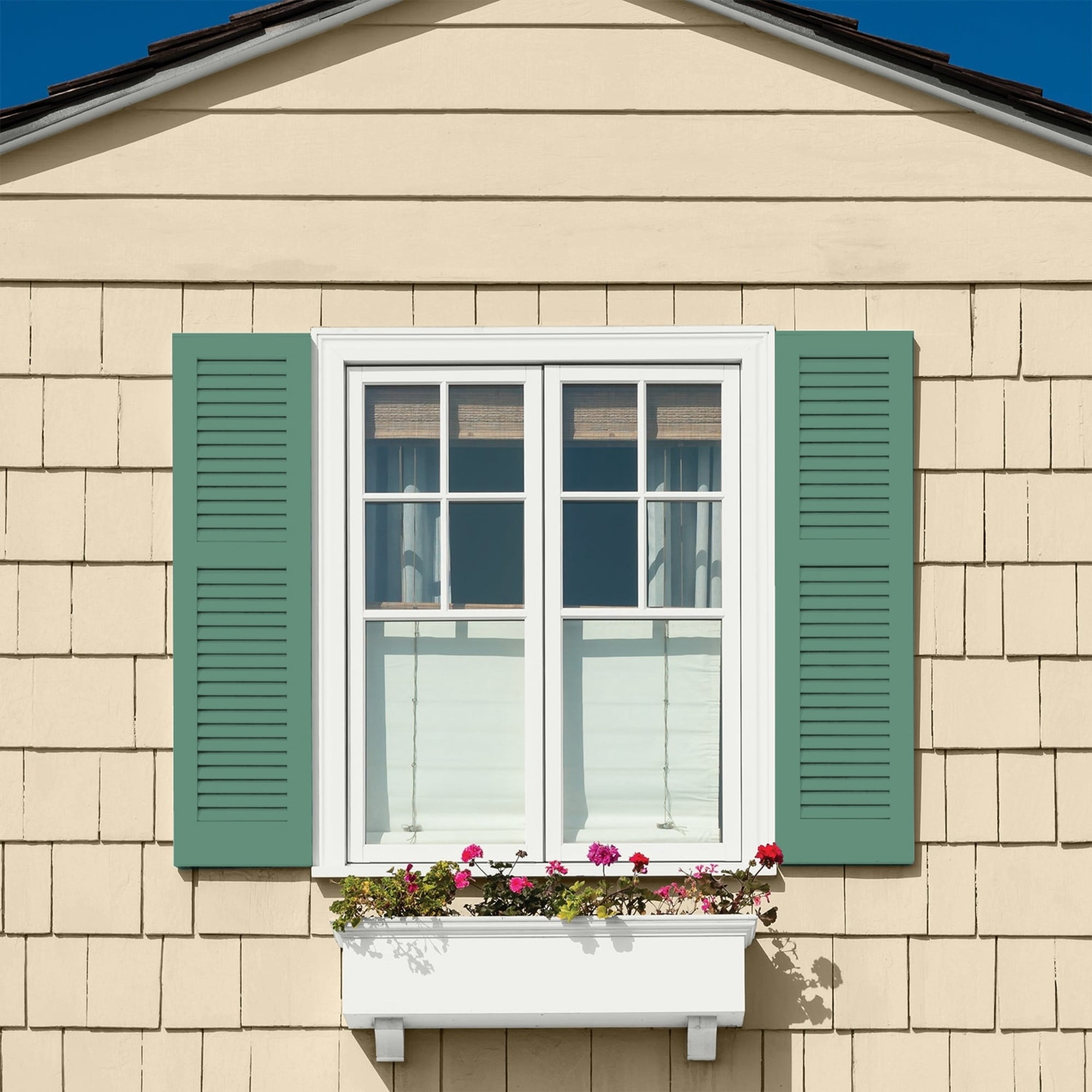 Glidden HEP Sheffield / Green Satin Exterior Paint with Primer, 1 Gallon