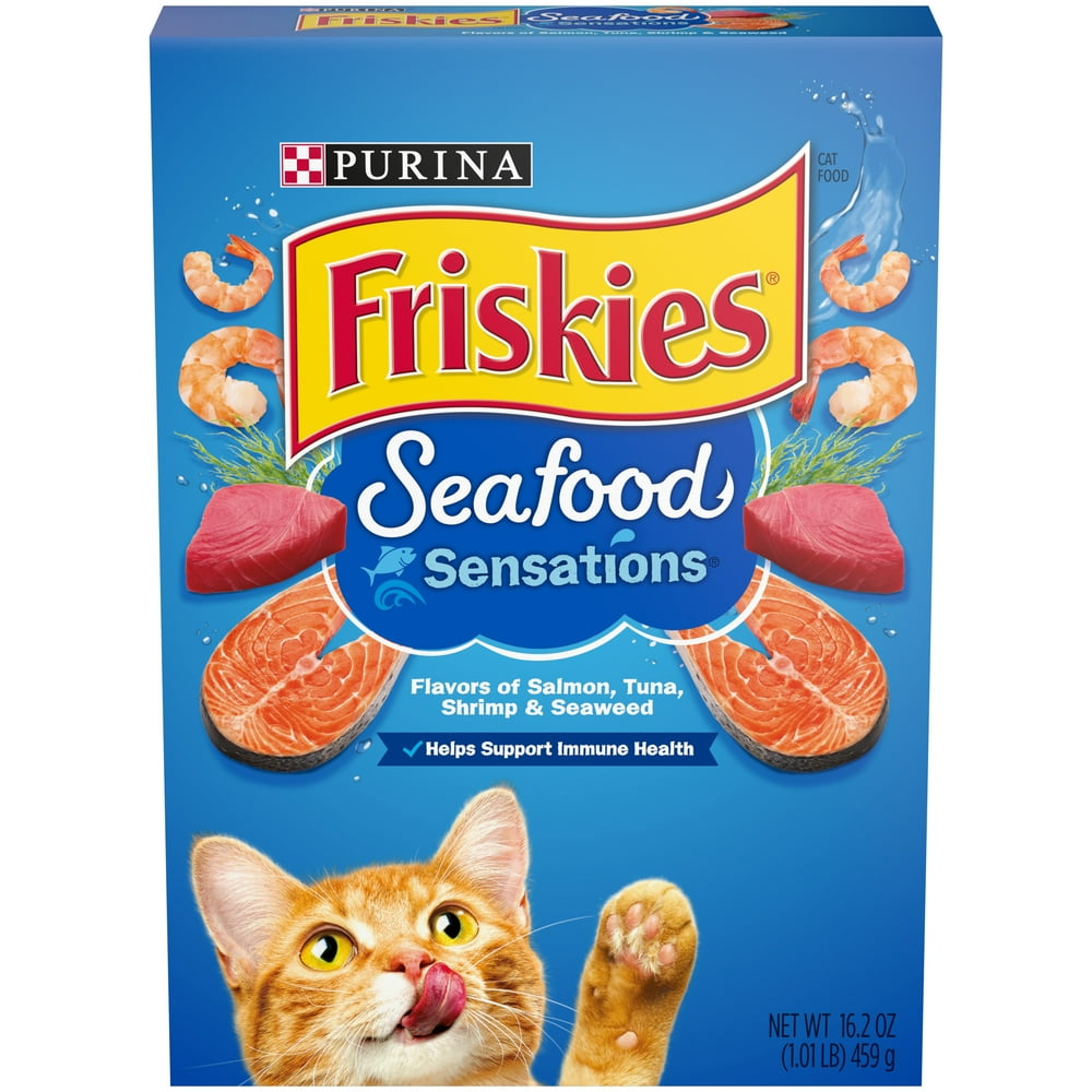 Friskies Dry Cat Food, Seafood Sensations, 16.2 oz. Box