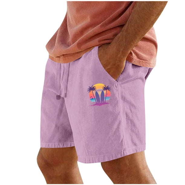 Pantalones Cortos para Hombre Cintura Elástica con Bolsillos Color Sólido Casual Cordón Suelto Pantalones Cortos de Ejercicio