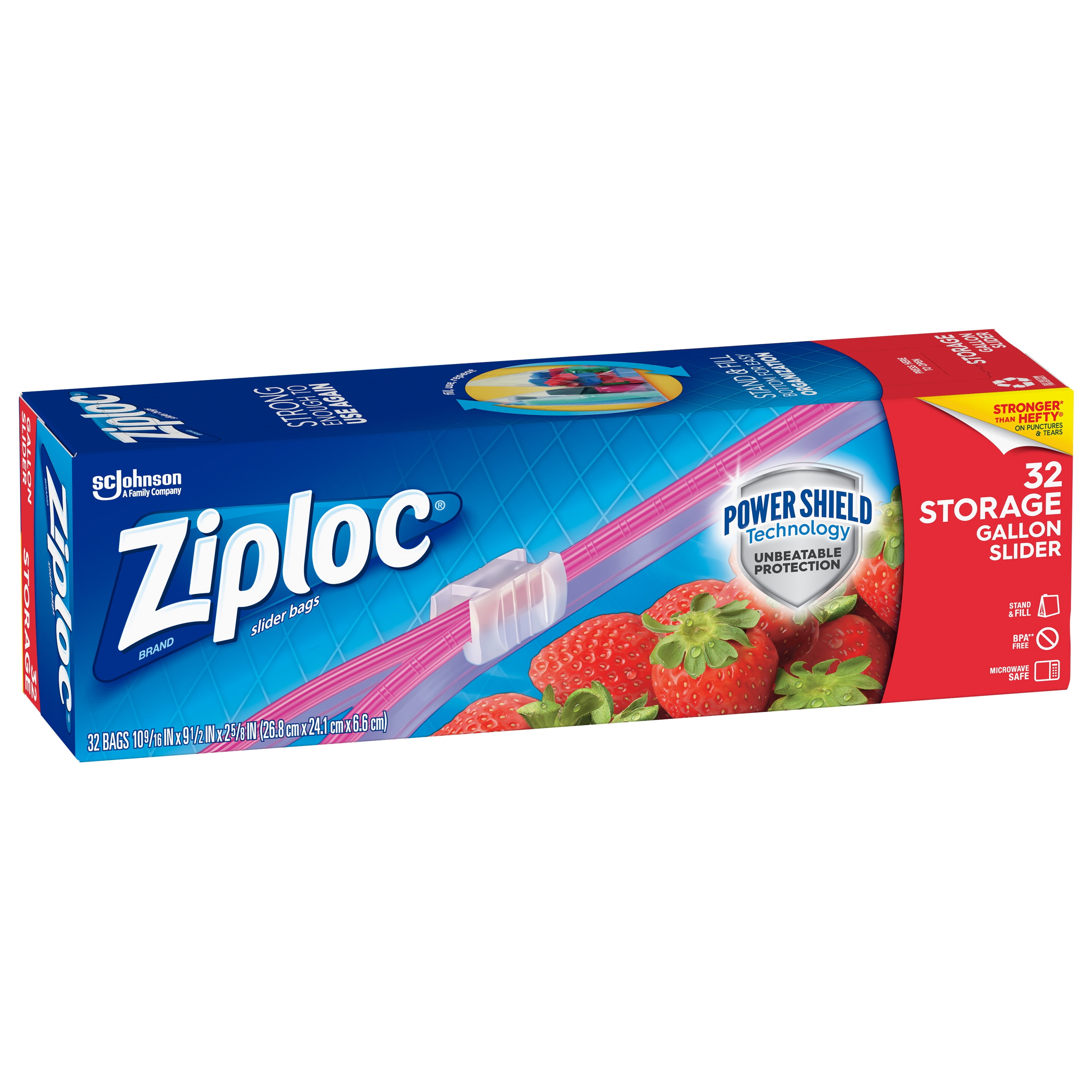 Ziploc Brand Slider Storage Gallon Bags With Power Shield Technology 32 Count Walmart Com Walmart Com