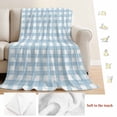 thumbnail image 5 of Blue Farmhouse Check Blanket Soft Cozy Warm Throw Blanket for Couch, Plush Fuzzy Flannel Blankets for Sofa, Buffalo Plaid Boho Vintage Rustic Bed Blankets Lightweight Gifts for Women, 50"x80", 5 of 9