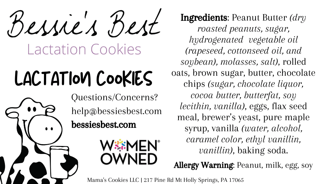 Bessie’s Best Lactation Cookies for Breastfeeding - Lactation Snacks - 3 Dozen