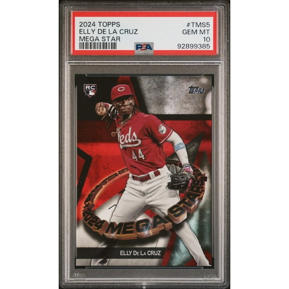 Graded 2024 Topps Elly De La Cruz #TMS5 Mega Star Rookie RC Baseball Card PSA 10 Gem Mint
