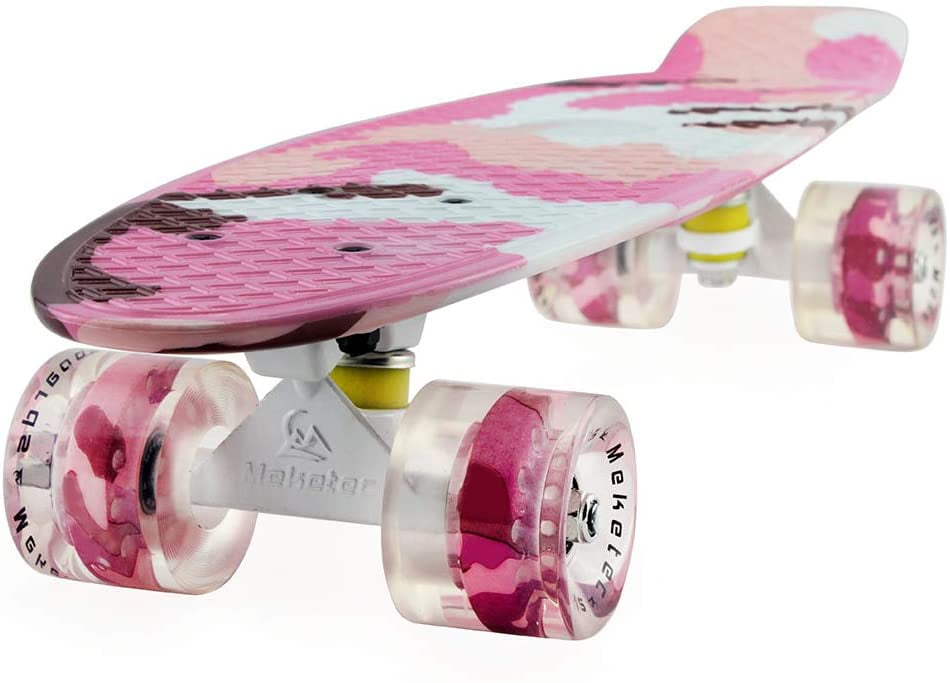Meketec Skateboards Complete 22 Inch Mini Cruiser Retro Skateboard for