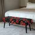 thumbnail image 2 of Psesaysky Red Poppy Flower Print Bench Seat Cover Stretch Rectangle Long Bench Covers Slipcover with Elastic Edge Removable Seat Cushion Protector for Bedroom, Kitchen, 2 of 7