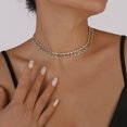 thumbnail image 1 of Collar de cadena con garras de estilo europeo y americano con borlas de diamantes de imitación, cadena de cuello de lujo ligera, collar elegante personalizado para cenas y fiestas, 1 of 6