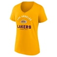 thumbnail image 2 of Women's Logo Athletic Gold Los Angeles Lakers Unrivaled V-Neck T-Shirt, 2 of 3