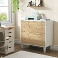 thumbnail image 2 of Tribesigns 2-Drawer File Cabinet, Particle Board White & Beige, 2 of 7