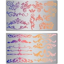 2 Styles 6 Metal Flowers and Vines Stencil Templates Reusable Floral Vine Drawing Journal Cactus Finds Small