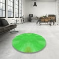 thumbnail image 4 of Ahgly Company Machine Washable Indoor Round Transitional Lime Green Area Rugs, 4' Round, 4 of 7