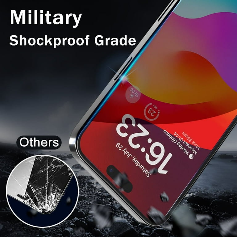 3 Pack For IPhone 15 Pro Max Screen Protector, [9H Hardness] [Military Grade Shatterproof] Full Coverage Tempered Glass Film With Easy Installation Tool, HD Clear, Scratch Resistant