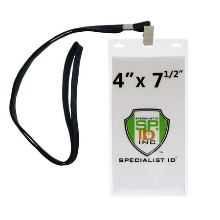 Lanyards with 4X7 Extra Large Ticket Holders for Pit Passes and Playoff Games (Pack of 10)
