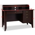 thumbnail image 3 of Giantex Vintage Computer Desk, Home Office Computer Table, Spacious Wooden Executive Writing Study Desk, Brown, 3 of 5
