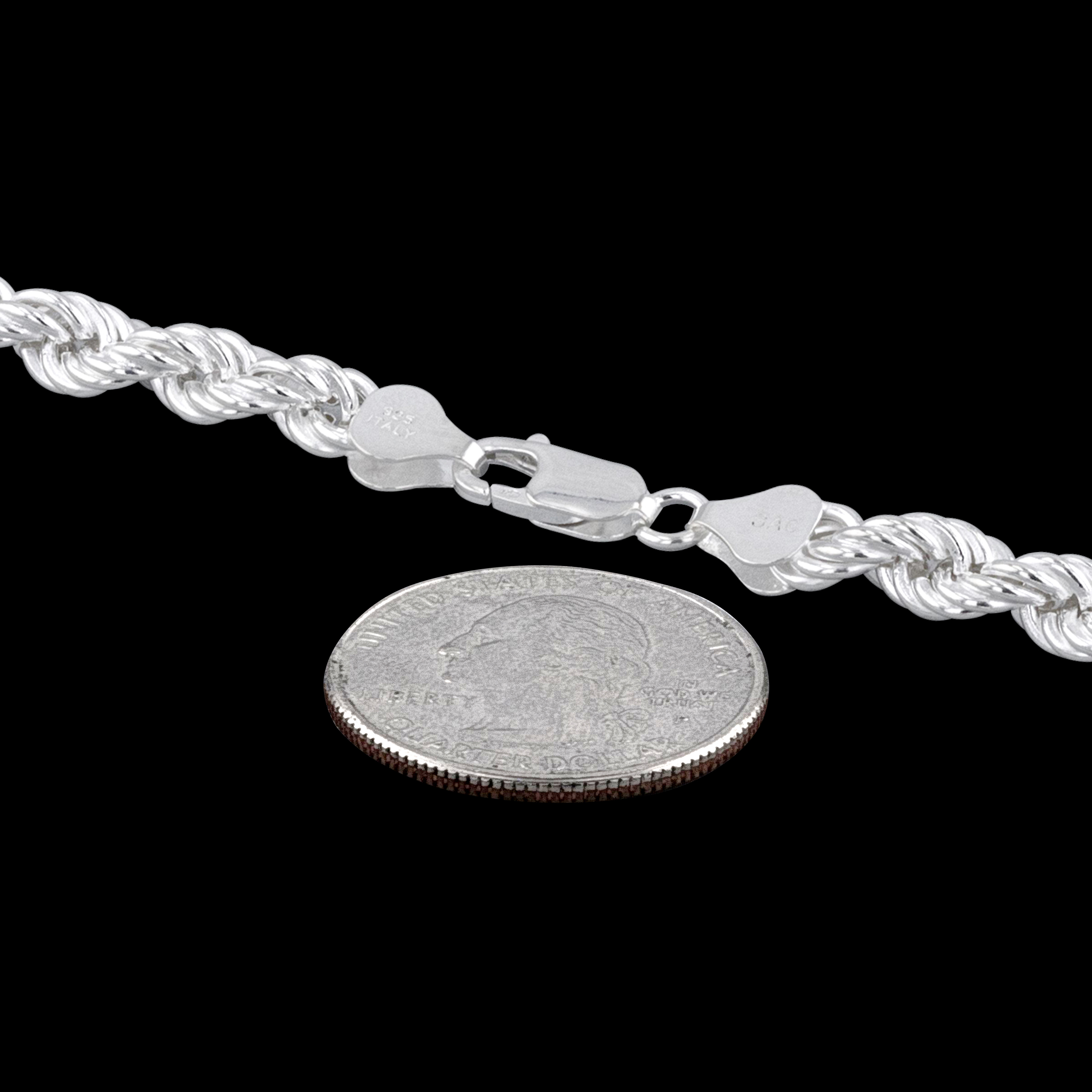 Sterling Silver Hollow Spiral Rope Chain 6mm Pure 925 Italy Men's Wide Necklace 24" Jewelry Female