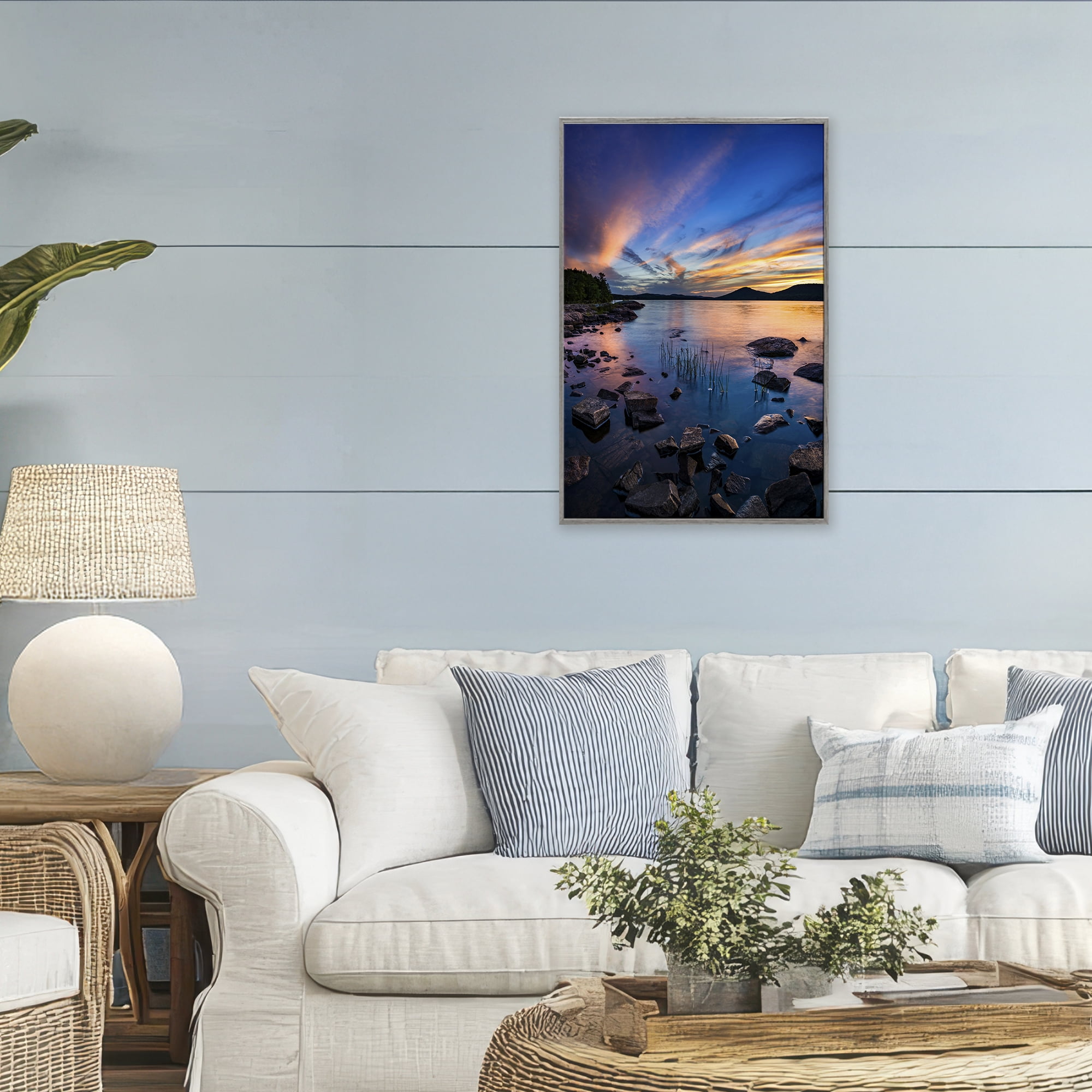 Stupell Industries Sunrise on Piseco Lake Gray Framed Giclee Art, design by Jonathan Zaharek