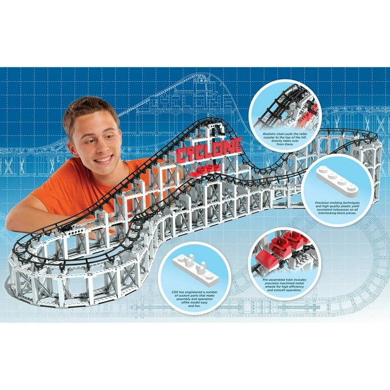 CDX Blocks: Cyclone - 900+ Piece Set, Gravity Roller Coaster, STEM