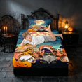 thumbnail image 5 of Homewish Halloween Theme Twin Sheets, Gnome Pumpkin Bedding, Navy Blue Orange Black, 3 Pieces (1 Flat Sheet, 1 Fitted Sheet and 1 Pillowcase), 5 of 6