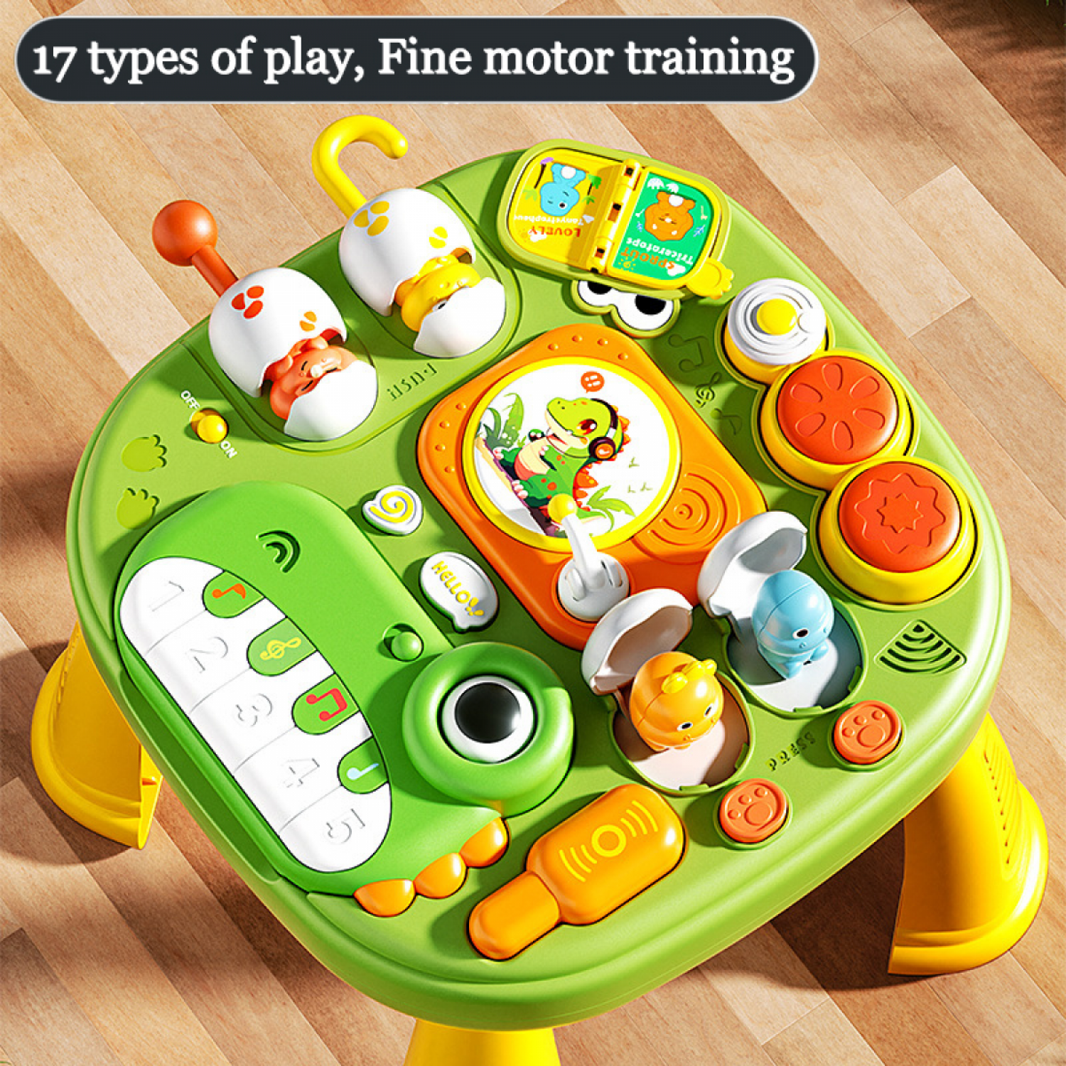 Baby Activity Table Learn Activity Center with Dinosaur Musical Piano & Light for Toddlers 18M+