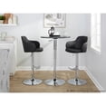 thumbnail image 3 of LumiSource Chrome Metal, Black PU Boyne Adjustable Barstool - Set of 2, 3 of 12