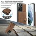 thumbnail image 3 of Case for Galaxy S22 Ultra, Wallet Case w/Magnetic Credit Card Holder [Kickstand Feature][4 Card Slot] Detachable Cover fit Magnetic Car Mount, Case Compatible w/Samsung Galaxy S22 Ultra- Brown, 3 of 9