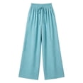 thumbnail image 4 of Palazzo Pants for Women 2026 Spring Summer Loose Fit Elastic High Waist Wide Leg Flowy Boho Beach Pants with Pockets, 4 of 4