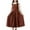 Brown, variant on Kid Girls Corduroy Overall Dress Juniors Trendy Casual Cute Ruffle Peter Pan Collar Jumper Midi Dress Long Sleeve Smocked Dresses Kawaii Fall Outfits