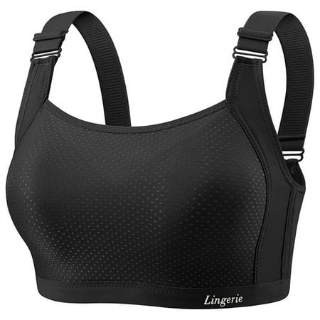 Arnsht Women s Solid Color Plus Size Bustier Breathable Non-steel Ring Adjustable Side Collection Side Breast Bra Full Coverage Black 36