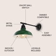 thumbnail image 5 of JONATHAN Y Wallace 12.25" 1-Light Farmhouse Industrial Indoor/Outdoor Iron LED Victorian Arm Outdoor Sconce, Green, 5 of 8