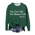 thumbnail image 4 of WEAIXIMIUNG Sweatshirts pour Femmes Coupe Ample Monocolore Automne et Hiver Imprimé Lettre Col Rond Épaule Manches Longues Pull Décontracté (5), 4 of 4
