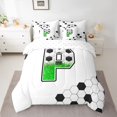 thumbnail image 2 of Castle Fairy Personalized Initial Alphabet P Twin Bedding Sets 7-Piece for Kids Teenagers,Sport Gamer Soccer Bedding Comforter Set Microfiber,Abstract Gradient Glitter Hexagon Breathable Sheet Sets, 2 of 8