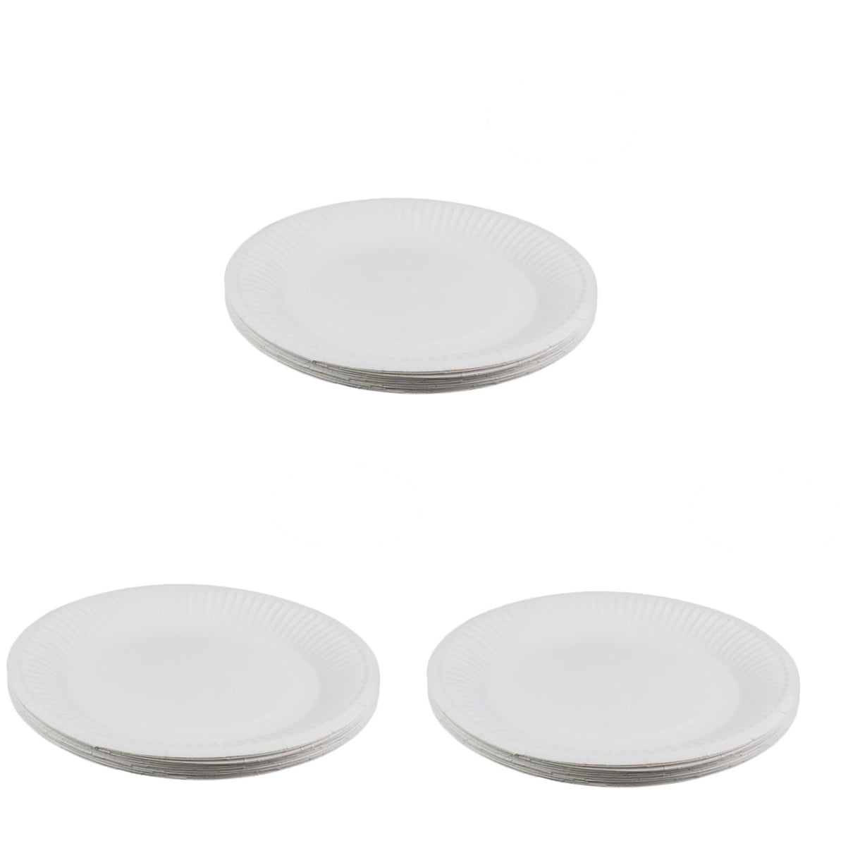 HOMEMAXS Set of 3 Paper Tray Round Paper Plates Elegant Plates White