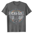 thumbnail image 3 of Puliio Mens Tshirts Rock Print Crew Neck Short Sleeve T-Shirt Summer Fall Loose Casual Daily Tee Tops（Grey,S), 3 of 3